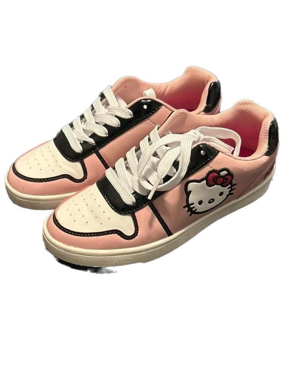Hello Kitty Pink and Black Low Top Sneakers Size 7